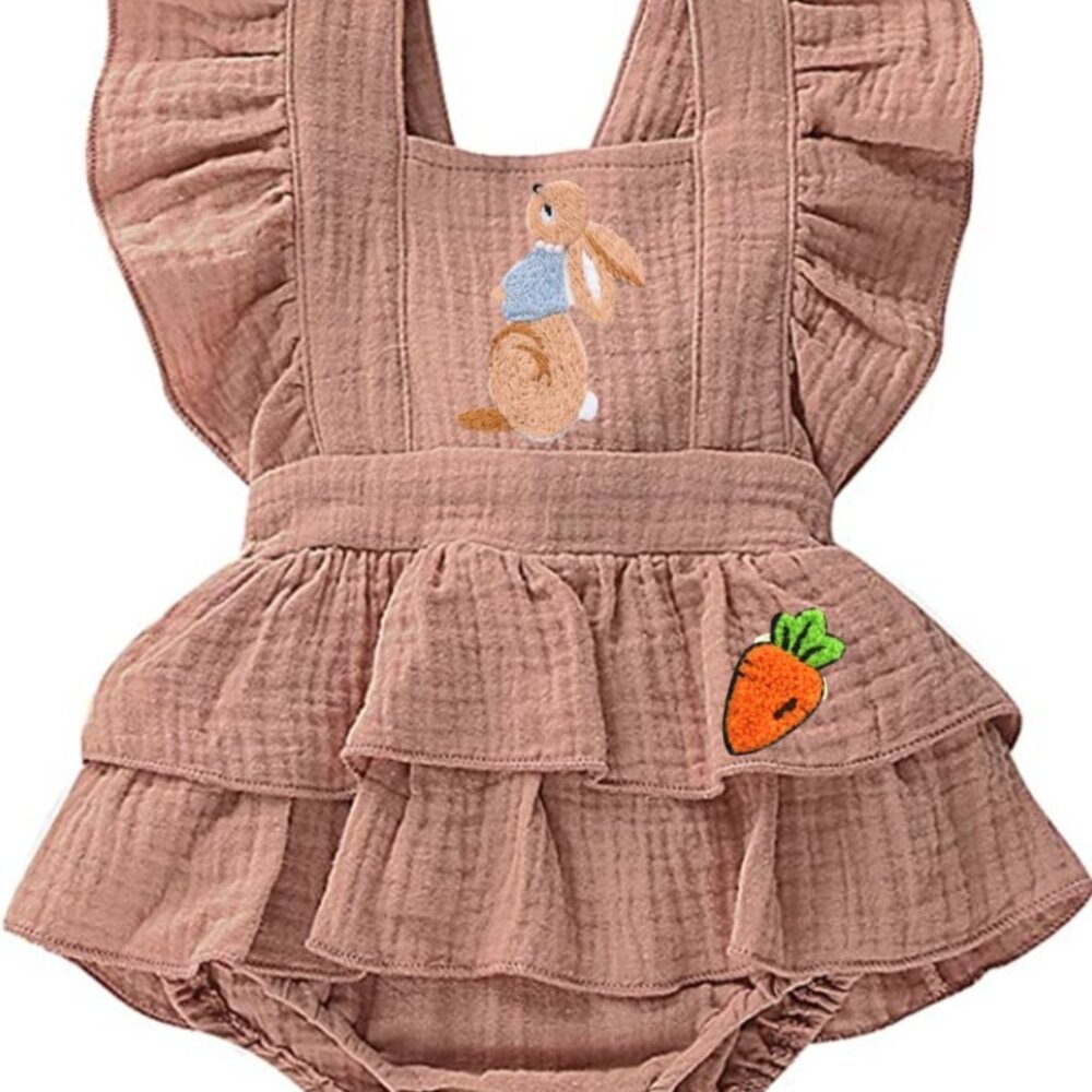 Peter rabbit Ruffles Romper Easter Birthday Outfit Dress Clothes Bodysuit